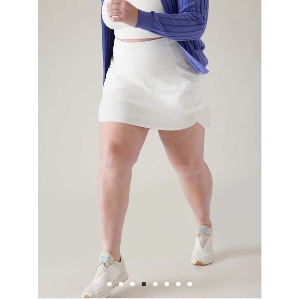 Athleta Run With It Skort Bright White 3X NWT $59 Sustainable UPF Golf Tennis